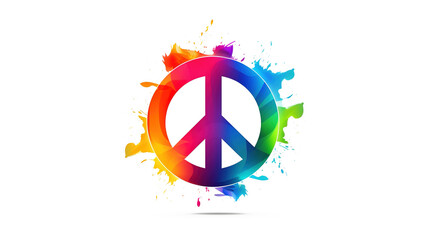 Rainbow Peace Sign PNG &ndash; Isolated Symbol for Designs & Graphics
