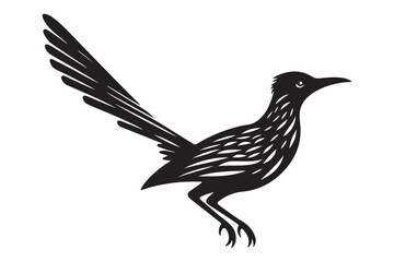 Fototapeta premium Stylized Roadrunner Illustration Running Vector Graphic Silhouette
