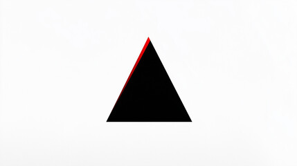 Fototapeta premium A minimalist design featuring a lone, thin black triangle pointing upward in the center of a white background, symbolizing strength, direction, and simplicity. 