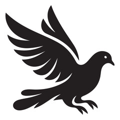 Obraz premium Elegant Dove Silhouette Illustration Symbol of Peace and Hope