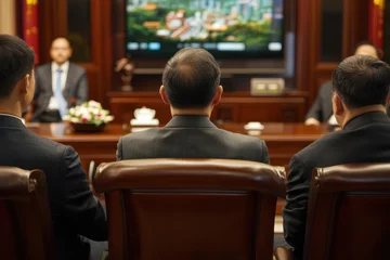 Acrylglasbilder Braun Development bank legal teams overseeing large infrastructure investments, Beijing, China.  © bird_saranyoo