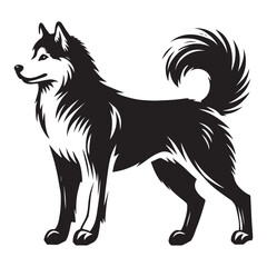 Standing husky dog silhouette vector illustration for design projects © Creative Image  