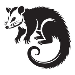 Charming Possum Opossum Vector Silhouette Image for Your Projects