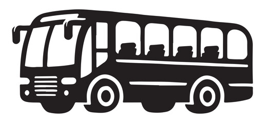 Black Bus Silhouette Vector Image Ideal Transportation Design Element