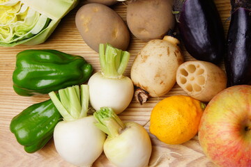 野菜と果物がいっぱい