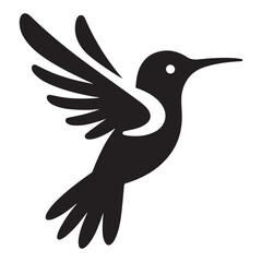 Hummingbird Silhouette Illustration Flying Bird Vector Graphic Design