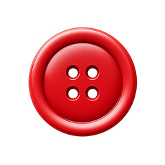 Fototapeta premium red button bead isolated white and transparent background