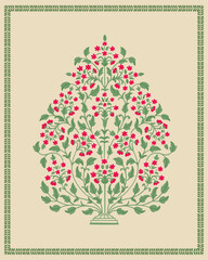 vector illustration of Traditional Mughal floral motif ,border for embroidery motif. © ganesh_502