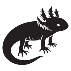 Axolotl Silhouette Vector Illustration Unique Amphibian Standing Design