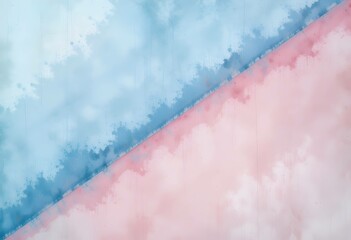 Diagonal Watercolor Split In Blue And Pink