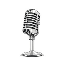 Vintage retro microphone vector illustration