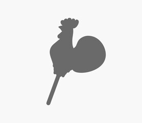 grey cockerel candy on a white background,