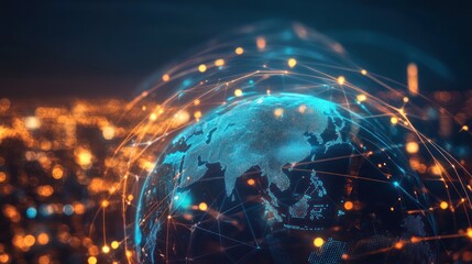 Fototapeta premium Global Network Connections: A Digital World