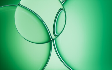 3d rendering glass background in green color