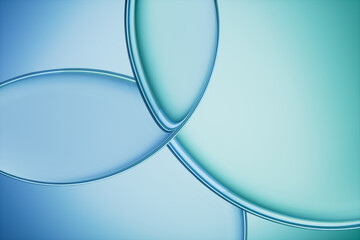 3d rendering glass background in blue color