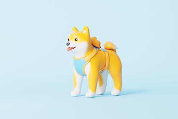 3d rendering cartoon pet dog