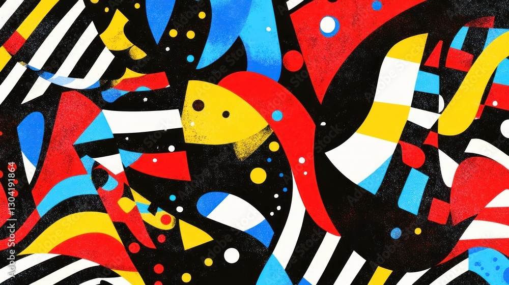 Aufkleber abstract colorful composition: a vibrant display of shapes and patterns