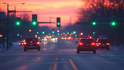 Traffic in the night city