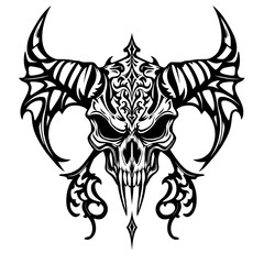 Fototapeta premium Traditional Tribal Tattoo of a Demon Skull