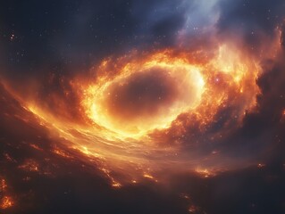 Obraz premium Fiery vortex in the night sky