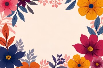 Beautiful Floral Border Design with Vibrant Colors