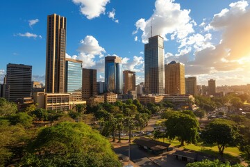 Legal teams crafting sustainability policies for corporations in a tropical Nairobi, Kenya.