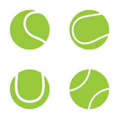 Green tennis ball icon vector illustration.