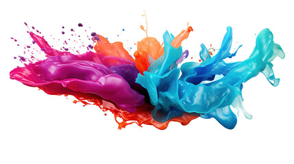 Vibrant Paint Splash on Transparent PNG &ndash; Isolated & Colorful Design
