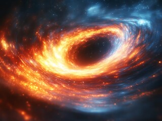 Fiery vortex swirls in a nebula expanse