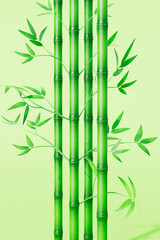3d rendering green bamboo plant