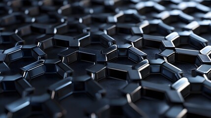 Fototapeta premium A futuristic graphene-inspired weave with hexagonal interlocking strands in a sleek, metallic finish
