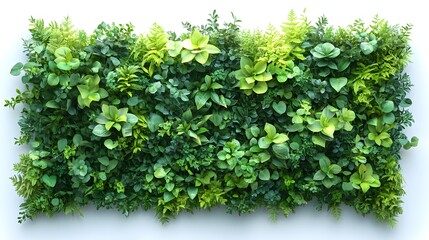 Green plant wall on white backgroung