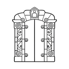 vector illustration of a gift box coloring book