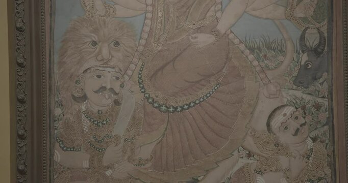 Close-up View On Part Of Chamundeshwari, Also Known As Chamundi Or Chamundamma, Is A Fierce And Powerful Form Of Hindu Goddess Durga. Ungraded C LOG 2 Revered In Southern Indian States Of Karnataka