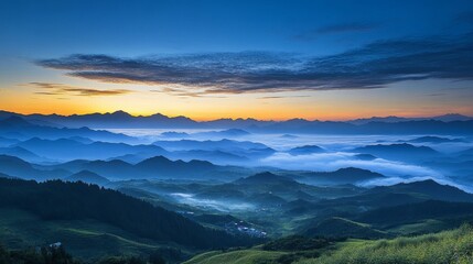 Majestic Mountain Ranges at Dawn