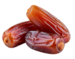 Date fruit isolated on transparent background with full depth of field