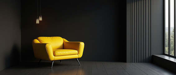 modern interior with armchair