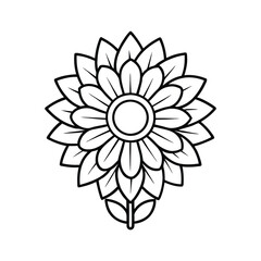 abstract flower vector illustration coloring book