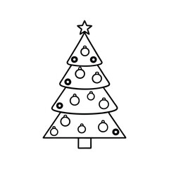 vector Christmas tree  coloring book