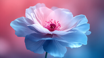 Naklejka premium Close-Up of a Vibrant Blooming Flower on a Colorful Blurred Background