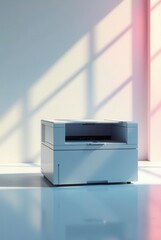 A Modern Office Printer in a Sunlit Room, Ready for Productive Work