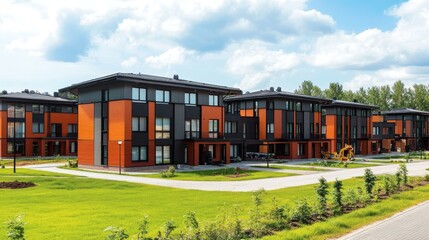 Obraz premium Modern Residential Complex in a Green Setting