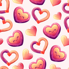 Cute Seamless Valentine Pattern Set with Hearts, Arrows, and Doves. Cartoon Style Repeating Patterns with Love Symbols and Birds. Romantic Vector Pattern Collection with Hearts, Bows, and Pigeons