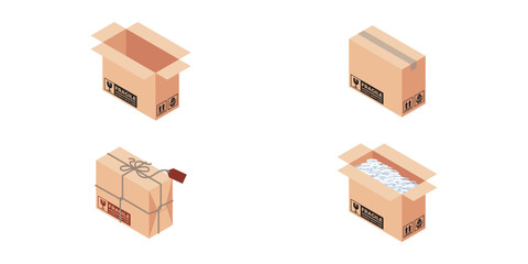 ISOMETRIC DELIVERY PACKAGE BOX 004