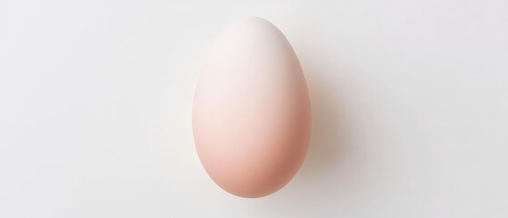 Fototapeta premium Single Ombre Egg on White Background Minimalist Food Photography