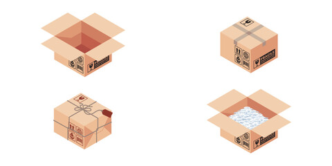 ISOMETRIC DELIVERY PACKAGE BOX 006