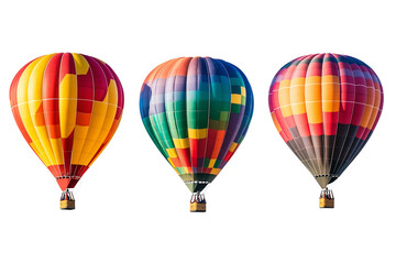 Obraz premium Colorful hot air balloons – Isolated on Transparent Background