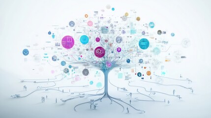 Digital Tree of Knowledge: A Visualization of interconnected Data and Global Network