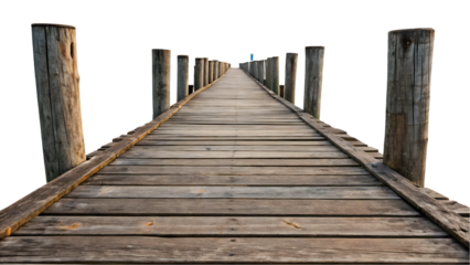 wooden pier on the beach cutout
