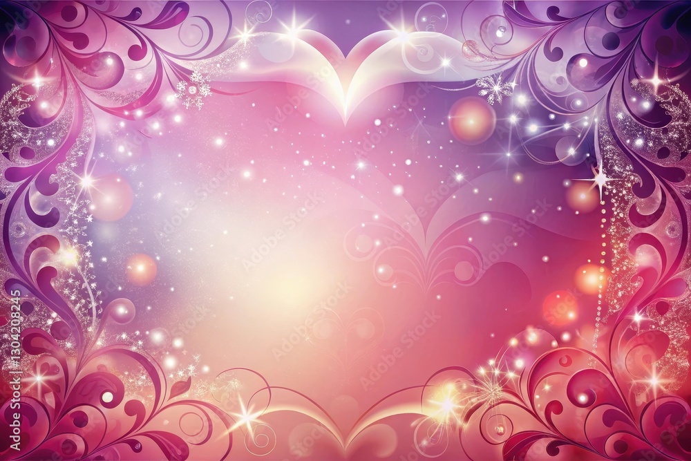 Poster whimsical swirls and sparkling glow creating a dreamy backdrop for romantic occasions in soft pastel